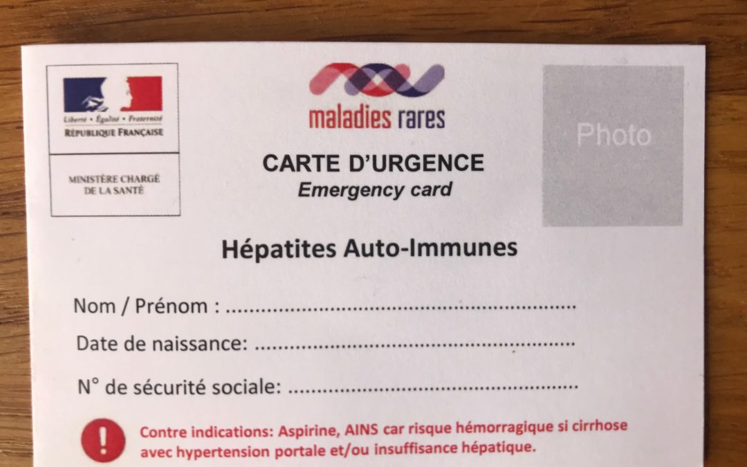 Carte d&rsquo;urgence pour les malades atteints d&rsquo;Hépatite Auto-Immune ( HAI)